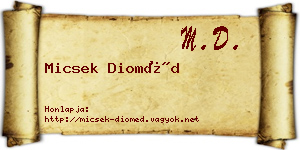 Micsek Dioméd névjegykártya